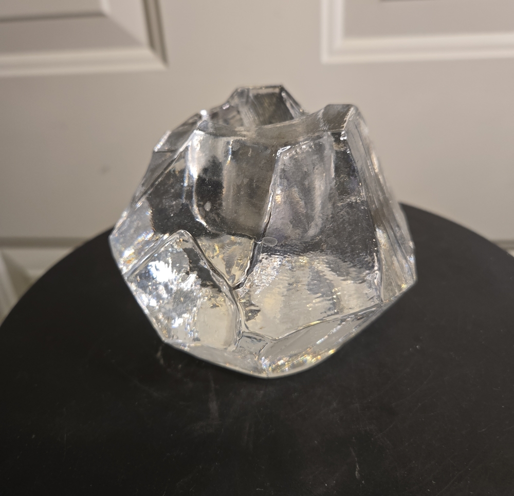 Kosta Boda Sweden Rock Designer Anna Ehrner 1991 Votive Tea Light Candle Holder